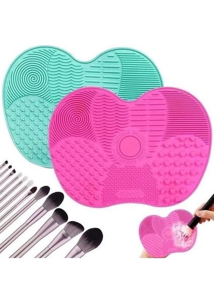 Buğz Pratik Kolay Makyaj Fırçası Temizleme Matı Aparatı Aleti Küçük modelleri