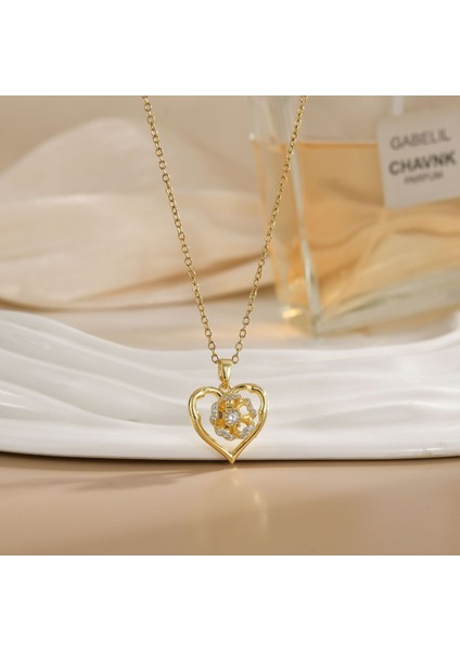 Yeni Kıdemli Işık Duygusu Lüks Mikro Set Zirkonya Bakır 18 Ayar Altın Kaplama Kolye Kolye Köprücük Kemiği Zinciri Takı ile Kadın Moda (Yurt Dışından)