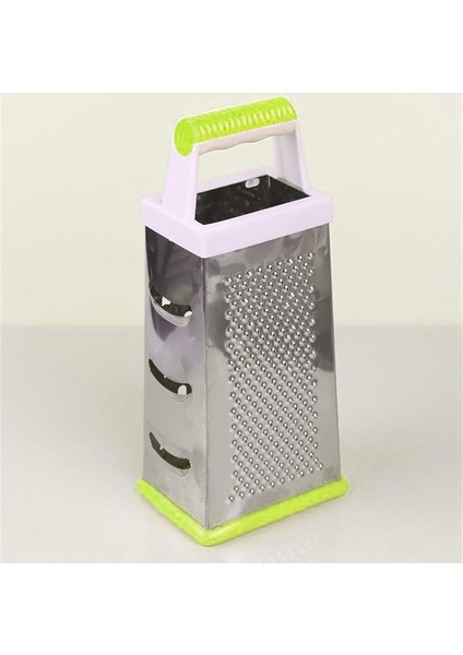 4 Yüzeyli Metal Mutfak Rendesi, Plastik Tutacaklı (Yeşil)