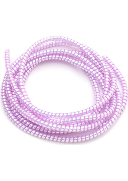 Şarj Aleti Kablosu Kablo Kordon Koruyucu Spiral Sarma Kılıf Koruma (Lazer Pembe)