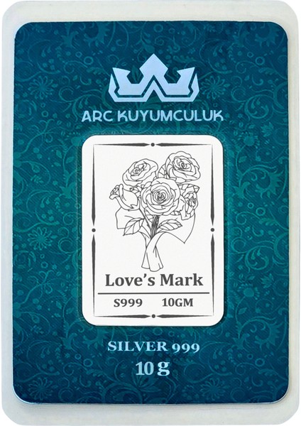 Çiçek Temalı 999 Ayar Gümüş Tasarımlı Hediyeye Özel 10 Gram Gümüş Külçesi-687