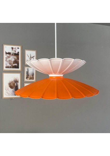 Rubby Turuncu-Beyaz Metal Tekli Avize Mutfak Modern Dekoratif Sarkıt Aydınlatma modelleri