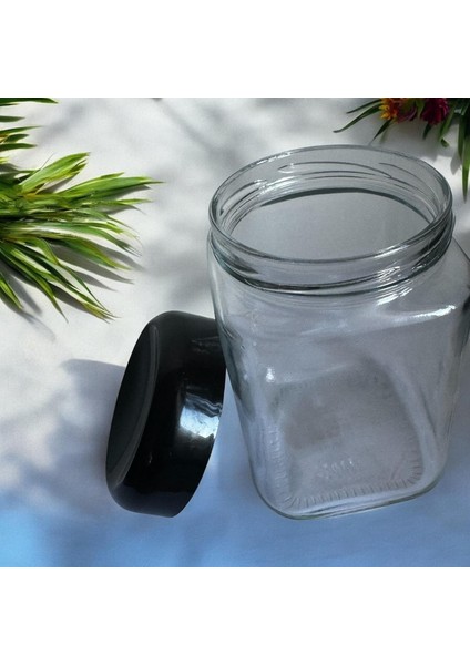 720 cc Cam Kavanoz – Siyah Kapaklı, Şık ve Sızdırmaz Tasarım, Konserve, Turşu ve Gıda Saklama Için Mükemmel