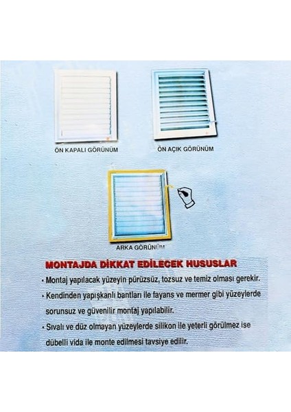 Menfez Wc Tuvalet Havalandırma Plastik Panjur Beyaz 35X35 cm modelleri