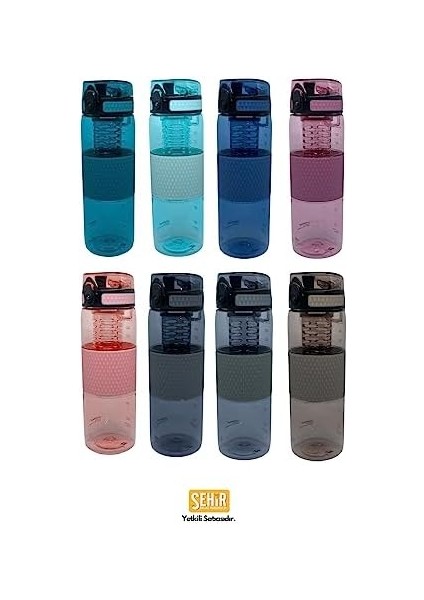 700ML Silikon Gövdeli Detoks Aparatlı Tritan Su Matarası modelleri