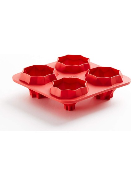 Kırmızı Silikon Şans Kurabiyesi Piramit Kalıbı 14X14X4