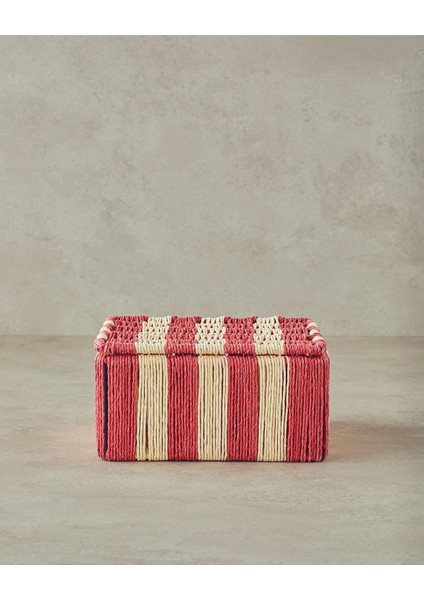 Kağıt Ip Dekoratif Kutu 18X18X8CM Kırmızı