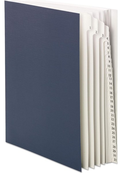 Masa Dosyası/sıralayıcı, Günlük (1-31), 31 Bölücü, Mektup Boyutu, Koyu Mavi (89294)