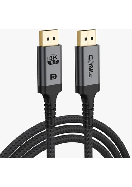 8k UHD V1.4 32.4 Gbps / 24K / Gövdeli 8k 60Hz-4K 120Hz-2K 240HZ-FHD 240Hz Destekli G-Sync & 2 Metre Premium Kablo (C-Dpp-B1) modelleri