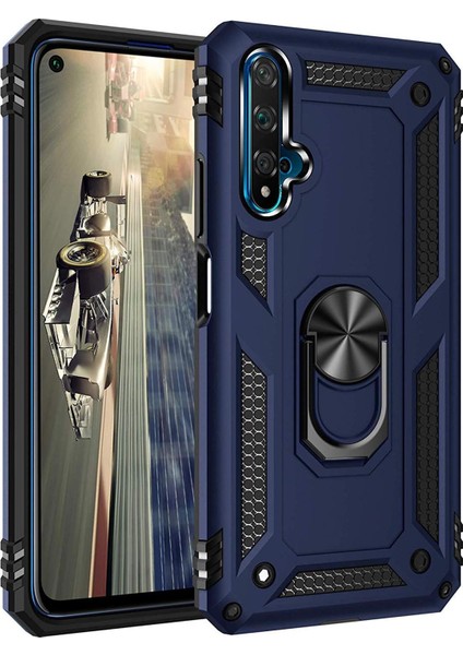 Honor 20 Için Kılıf Military Ring Holder Lacivert [honor 20 ile Uyumlu Kılıf - Lacivert]