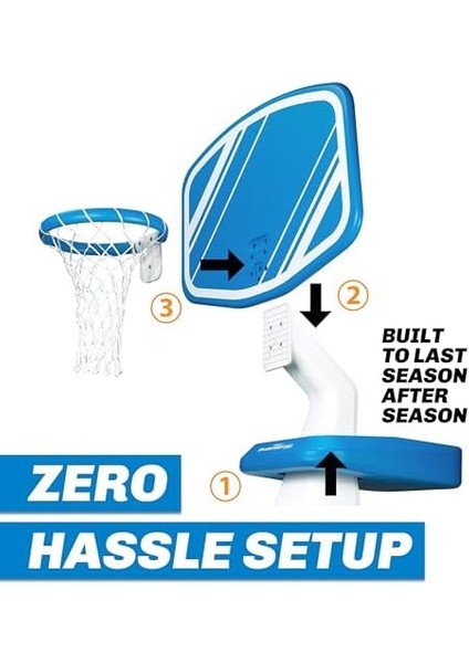 Splash Hoop Yüzme Havuzu Basketbol Oyunu, Poolside Su Basketbol Çemberi Dahil, 2 Top ve Pompa fiyatları