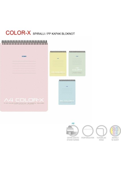 Color-X Bloknot A4 80 Yaprak Çizgili 3650