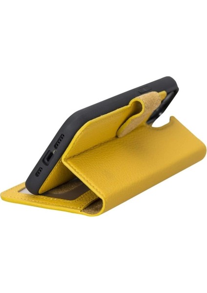 Buğz Apple iPhone 14 Uyumlu Deri Cüzdanlı Kılıf Mwwn FL12 Sarı fiyatları