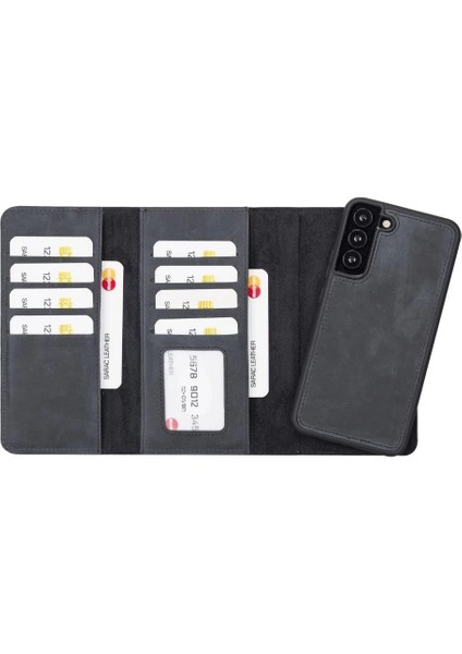 Buğz Samsung Galaxy S22 Plus Uyumlu Deri Cüzdanlı Kılıf Santa G1