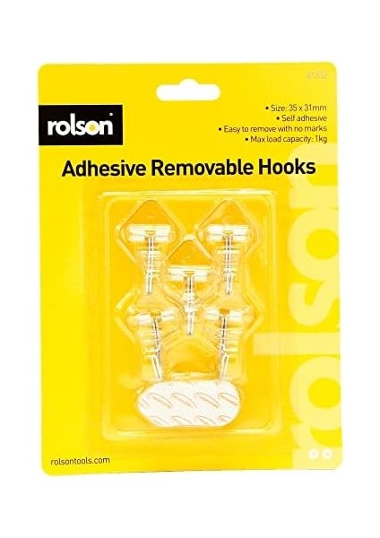 61332 5 Pc 35 x 11 mm Removable Adhesive Metal Hooks fiyatları