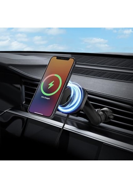 Magfit Air Vent Araç Içi Telefon Tutucu + Manyetik Kablosuz Şarj Cihazı Için Özellikli Onetap Pro ITS12W - ACP02615 modelleri
