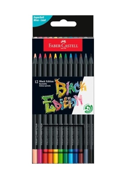 Edition Renkli - 12 Sayı, Siyah Ahşap ve Süper Yumuşak Çekirdek Kurşun, Yetişkin, Sanatçılar ve Yeni Başlayanlar Için Profesyonel Kalite Renkli fiyatları