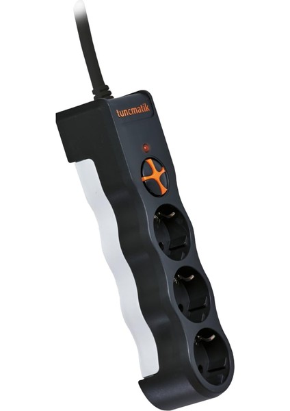 TSK19010 Powersurge 3-Surge Protectıon PLUG-1050 Joule- Wıth Siyah