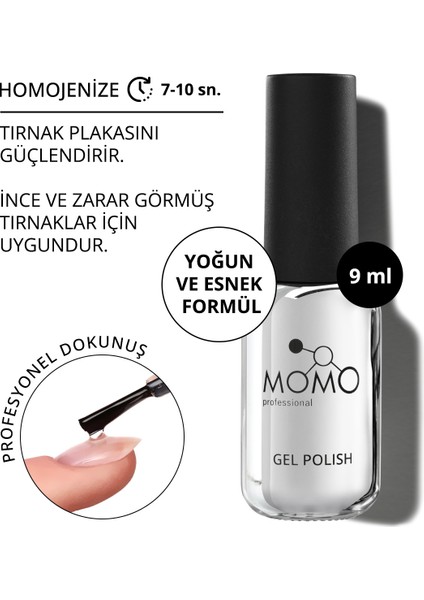 Kalıcı Oje Rubber Base Coat 9 ml Çok Renkli Salon Kullanımı için