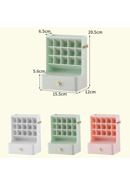 Üç Katmanlı Masaüstü Kozmetik Organizatör Banyo Büyük Kapasiteli Kozmetik Kutusu Kadın Takı Ruj Çekmecesi Makyaj Çantası C (Yurt Dışından)