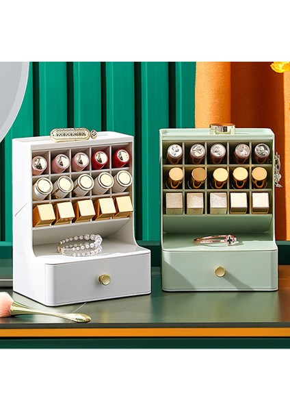 Üç Katmanlı Masaüstü Kozmetik Organizatör Banyo Büyük Kapasiteli Kozmetik Kutusu Kadın Takı Ruj Çekmecesi Makyaj Çantası C (Yurt Dışından) modelleri