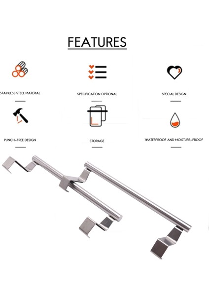 Dolap Dolap Kapılarına Evrensel Uyum Için Paslanmaz Çelik Kapı Üstü Havlu Askısı Bar Tutucular 2'li Paket (Yurt Dışından) fırsatları