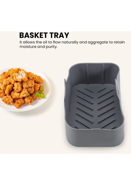 Hava Fritöz Için Silikon Sepet Tepsi Kızarmış Fırın Tepsisi Ekle Çanak Aksesuarı Çift Sepet Ninja DZ201 Için Hava Fritöz Gri (Yurt Dışından) fırsatları