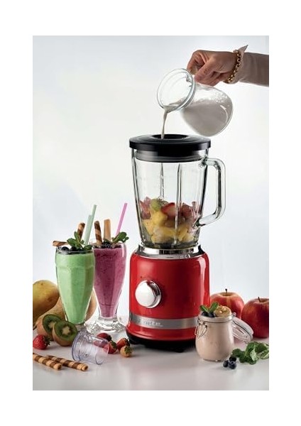 Kırmızı 0585/00-4 Paslanmaz Çelik Bıçak, 4 Hız Fonksiyonu, 1000 Watt, 1,5 Litre, Cam Hazne, Buz Kırma Fonksiyonu, Malzeme Eklenebilir Kapak fiyatları