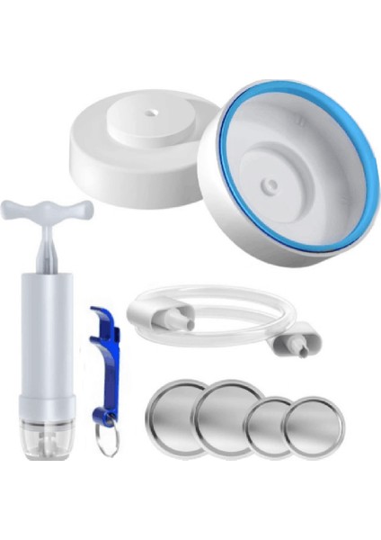 Kavanoz Kapatıcı ve Vakum Kapatıcıya Uyumlu Aksesuar Hortumu, Manuel Taşınabilir Vakum Pompası ve Konserve Açacağı ile (Yurt Dışından)