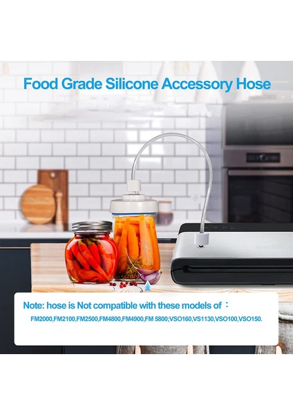 Kavanoz Kapatıcı ve Vakum Kapatıcıya Uyumlu Aksesuar Hortumu, Manuel Taşınabilir Vakum Pompası ve Konserve Açacağı ile (Yurt Dışından) fiyatları