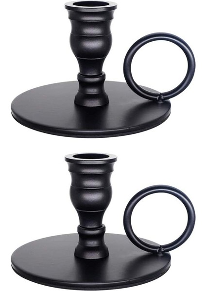 2 Adet Taşınabilir Siyah Mumluklar, Metal Mum Standı, Düğün Için, Doğum Günü, Yemek, Bar Partisi Dekoratif Mumlar (Yurt Dışından)