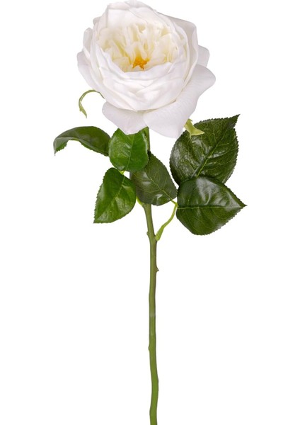 Yapay Çiçek Islak Dokulu Gül Beyaz 48 Cm.