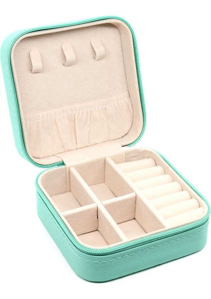 Taşınabilir Takı Saklama Kutusu Seyahat Organizatör Vaka Deri Saklama Küpe Kolye Yüzük Takı Organizatör Ekran B (Yurt Dışından)