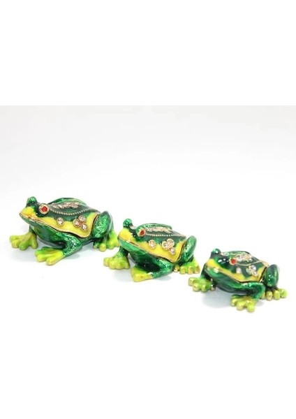 Buğz Swarovski Taşlı 3'lü Kurbağa Seti