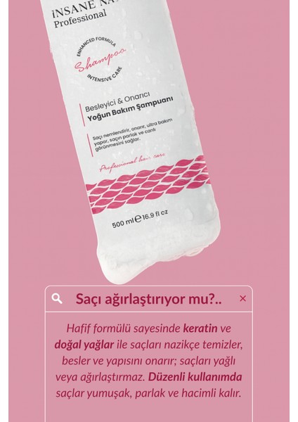 INSANE NATURALE Yoğun Bakım Şampuanı 500 ml fırsatları
