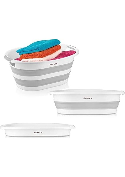 Katlanabilir Çamaşır Sepeti - Katlanır Çamaşır Sepeti - Gri - 54,5X39X8 cm - Pp+ fiyatları