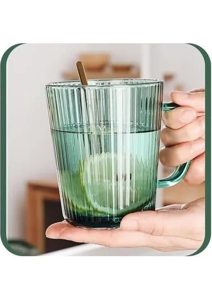 Adet Renkli Cam Kupa Çay Kahve Meşrubat Tatlı Bardağı Yeşil ve Kahve 370 ml fiyatları