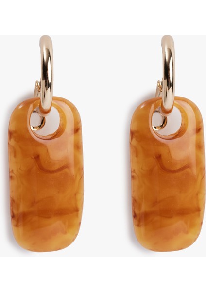 Geometrik Charm Detaylı Sallantılı Halka Küpe