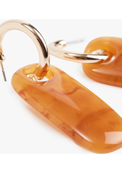 Geometrik Charm Detaylı Sallantılı Halka Küpe modelleri