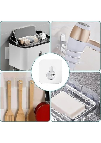 10 Adet Çok Amaçlı Yapışkanlı Çivi Vida Askı Kanca Raf Tablo Saat Asma Aparatı 10MM Vidalı modelleri