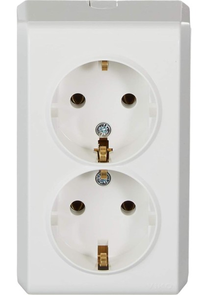 Beyaz Ikili Topraklı Priz