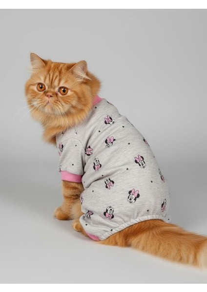 Pembe Minnie Kedi Uyku Seti | Penye Kedi Tulum ve Mini Yastık Takımı | Pamuklu | Tüy Dökülmesini Azaltır | indirimleri