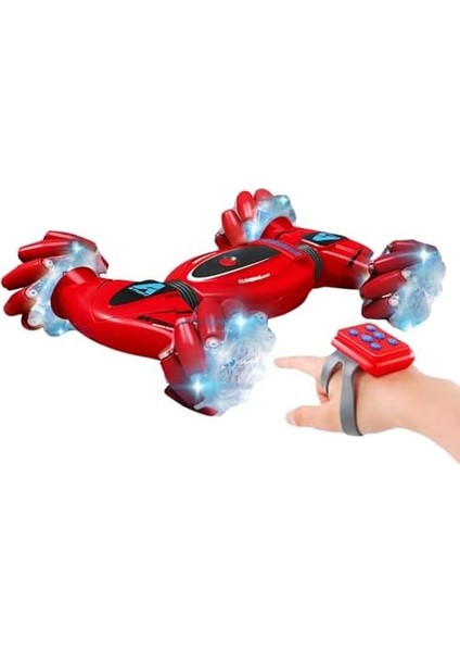 Kontrol ve Bilek Kumandalı Çift Kontrollü Şarjlı LED Işıklı Sesli ve Müzikli Atan Akrobat Araba (Kırmızı) modelleri