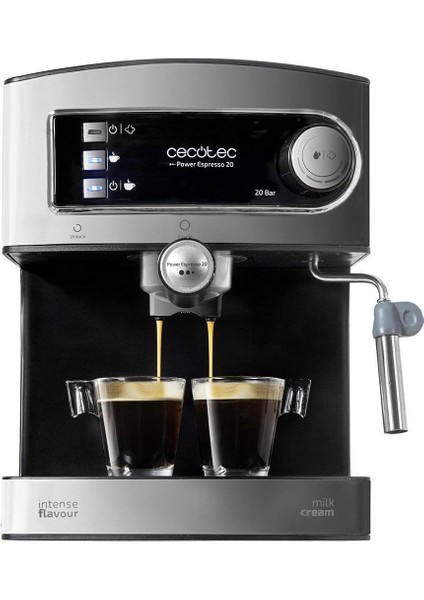 Cumbia Power Espresso 20 Barista Aromax Espresso Makinesi, 2900W, 2 Isıtma Sistemi, 20 Bar Basınç Pompası,, Çift Çıkışlı Filtre Tutucu ve 2 Filtre (Basic)