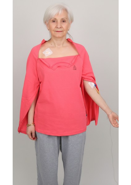 Cure Adaptif Kemoterapi Hasta Bakım Kıyafeti Fuşya