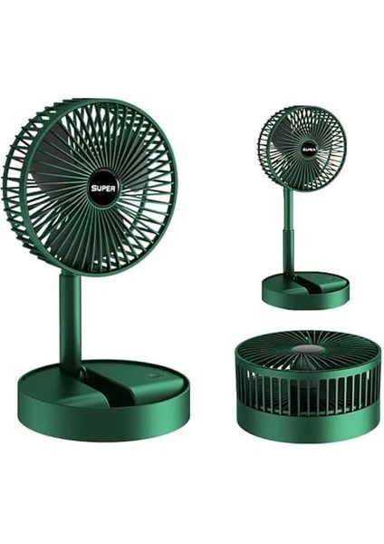 Taşınabilir Fan Katlanır Teleskopik USB Fanı Ev Ofis Masaüstü Sessiz Fan (Yeşil, Orta) fiyatları