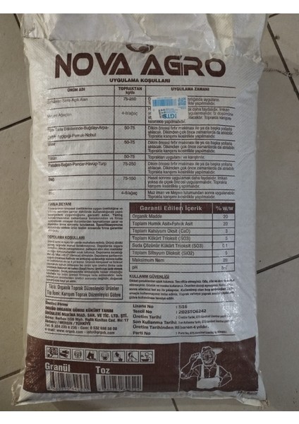 Nova Agro Organik Gübre Humic Fulvic Asit 40 40 Leonardit Taban Gübresi 25KG modelleri