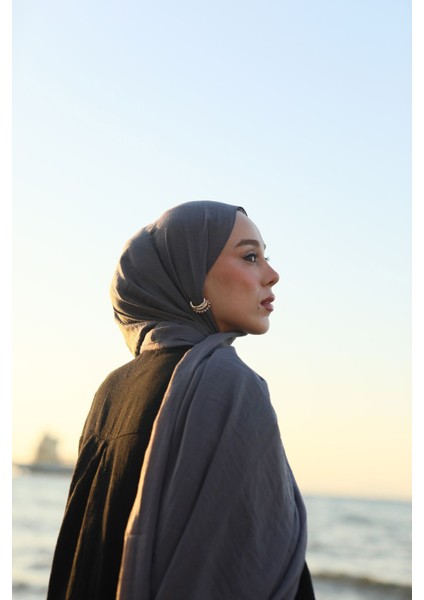 Kadın Pamuklu Şal Yumuşak Dokulu Kurşun Renk Düz Desen İlkbahar Yaz Koleksiyonu fırsatları