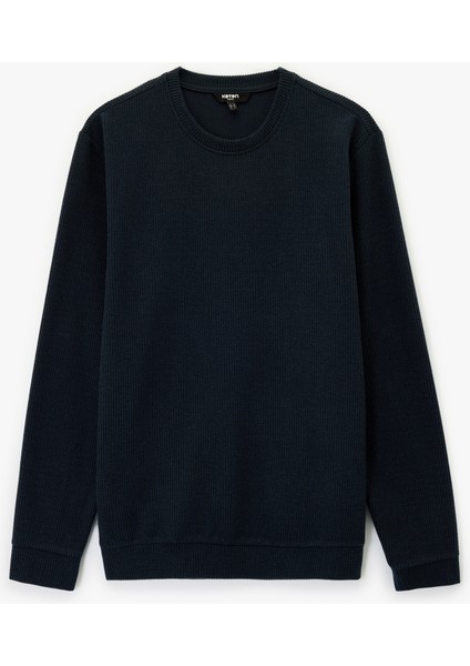 Uzun Kollu Bisiklet Yaka Basic Sweatshirt
