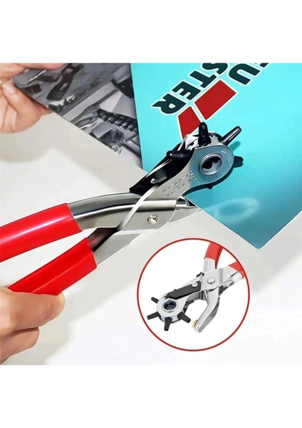 Buğz Kemer Delme Makinası Pratik 6 Başlıklı Kemer Delme Aleti Metal Kemer Delme Aparatı modelleri